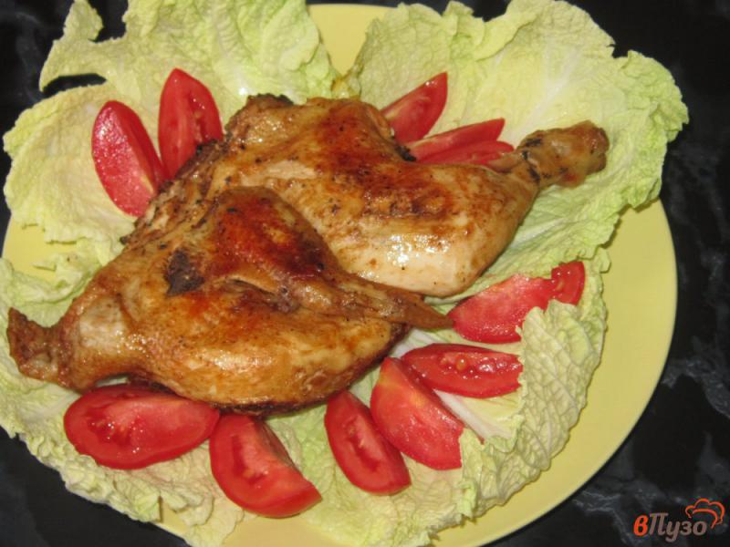 Фото приготовление рецепта: Курица жареная, маринованная в кетчупе и горчице шаг №6