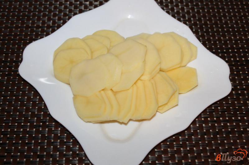 Фото приготовление рецепта: Домашние картофельные чипсы без масла в микроволновке шаг №2