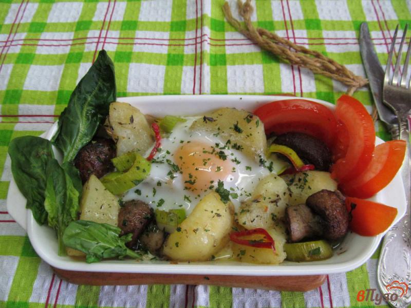 Фото приготовление рецепта: Сытный вегетарианский завтрак шаг №5