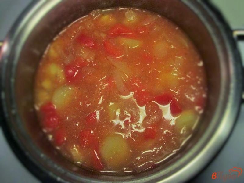 Фото приготовление рецепта: Горячий огуречный суп-поре шаг №7