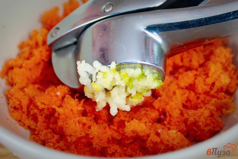 Фото приготовление рецепта: Морковный салат с чесноком и сыром шаг №2