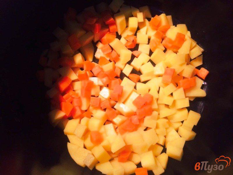Фото приготовление рецепта: Рыбный суп со шпинатом и плавленным сыром шаг №4
