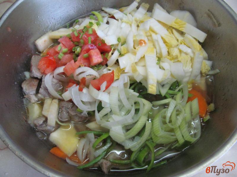 Фото приготовление рецепта: Суп-рагу из свинины с овощами шаг №6
