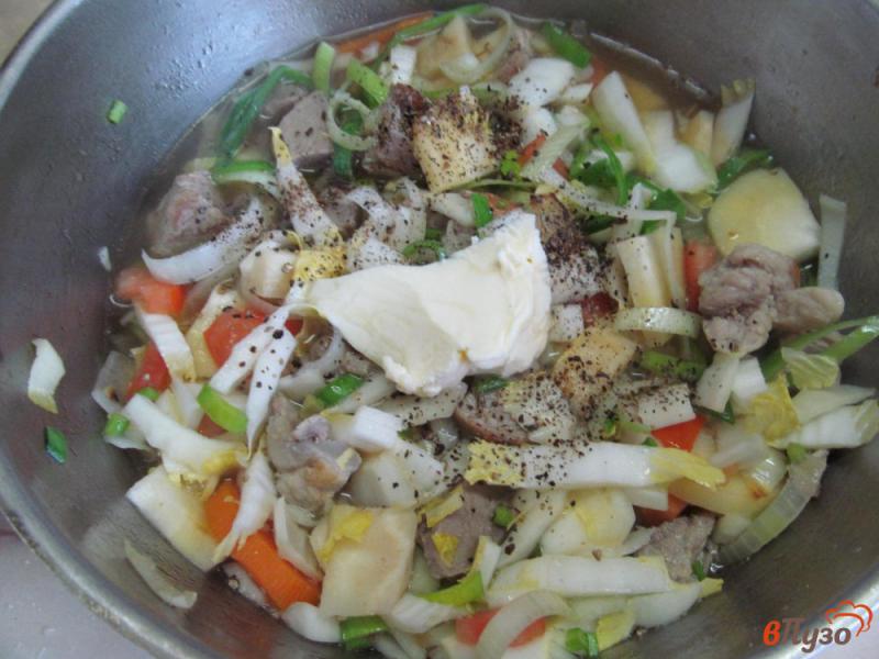 Фото приготовление рецепта: Суп-рагу из свинины с овощами шаг №7