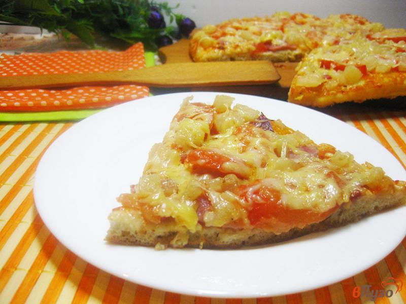 Фото приготовление рецепта: Пицца с ананасами шаг №11