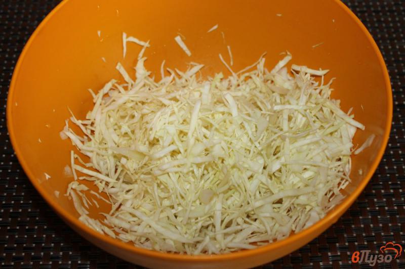 Фото приготовление рецепта: Салат из белокочанной капусты с зеленью и свежим огурцом шаг №1