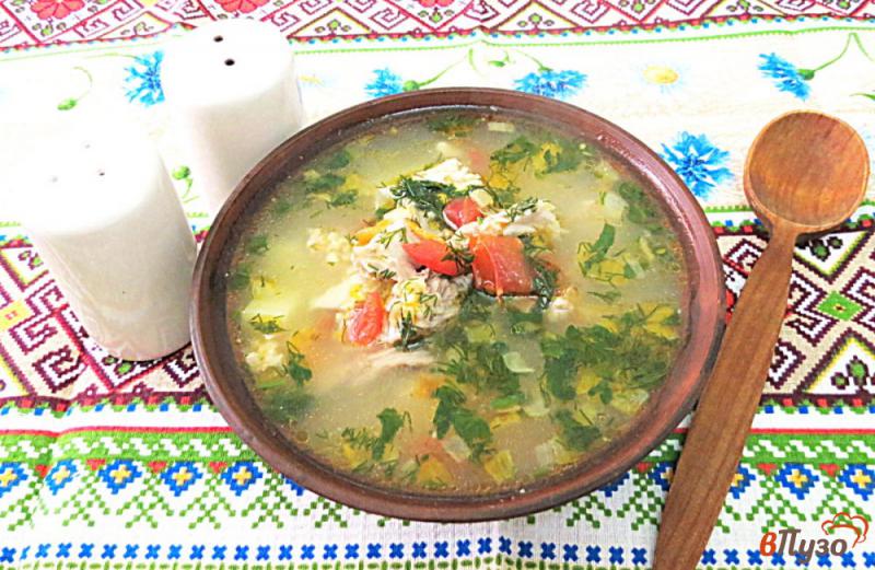 Фото приготовление рецепта: Суп с пшеном и помидорами шаг №9