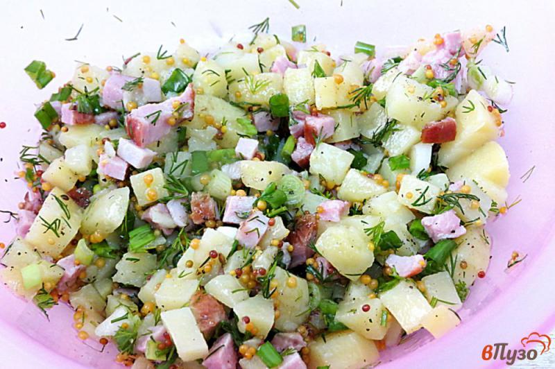 Фото приготовление рецепта: Картофельный салат с горчичной заправкой шаг №7