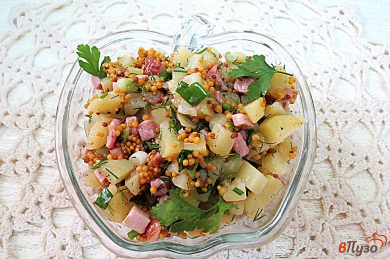 Фото приготовление рецепта: Картофельный салат с горчичной заправкой шаг №8