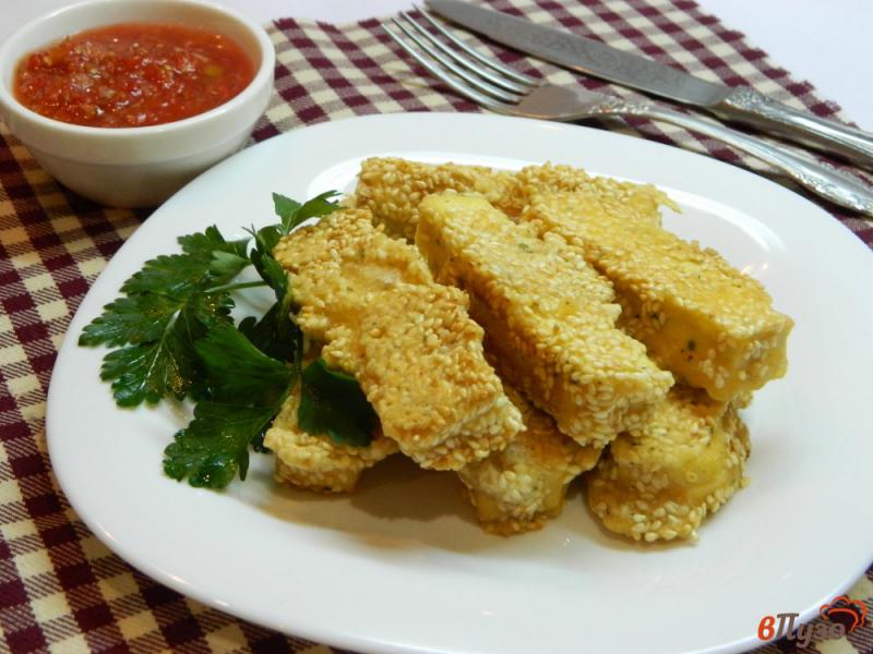 Фото приготовление рецепта: Сыр тофу в кунжуте шаг №5