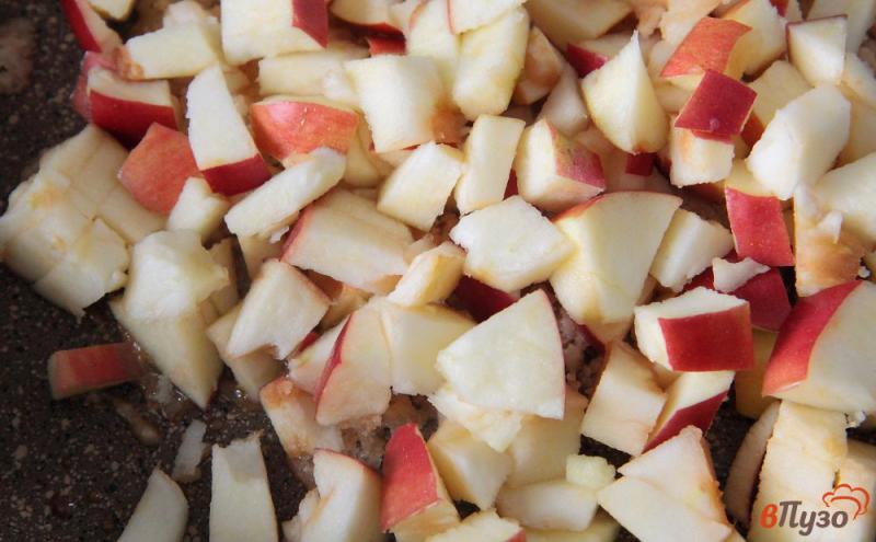 Фото приготовление рецепта: Овсяная каша с карамелизованными яблоками шаг №5