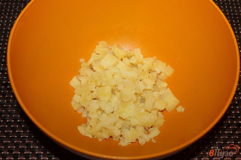 Фото приготовление рецепта: Салат из вареных овощей квашенной капусты и баклажана шаг №1