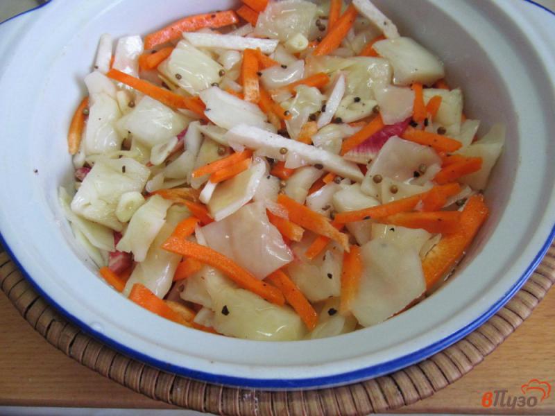 Фото приготовление рецепта: Маринованный салат из капусты с редькой шаг №7