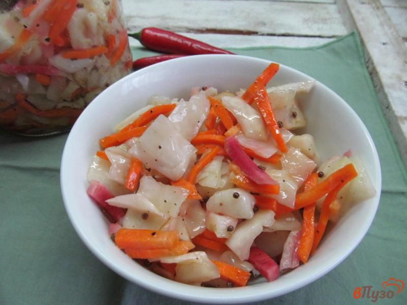 Фото приготовление рецепта: Маринованный салат из капусты с редькой шаг №8