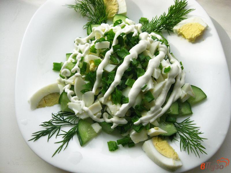 Фото приготовление рецепта: Салат весенний с огурцами шаг №7