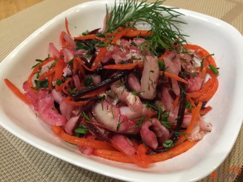 Фото приготовление рецепта: Салат из моркови, пекинской капусты и свеклы шаг №8