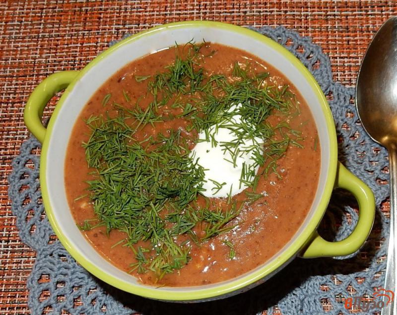 Фото приготовление рецепта: Фасолевый суп-пюре с колбасками шаг №7