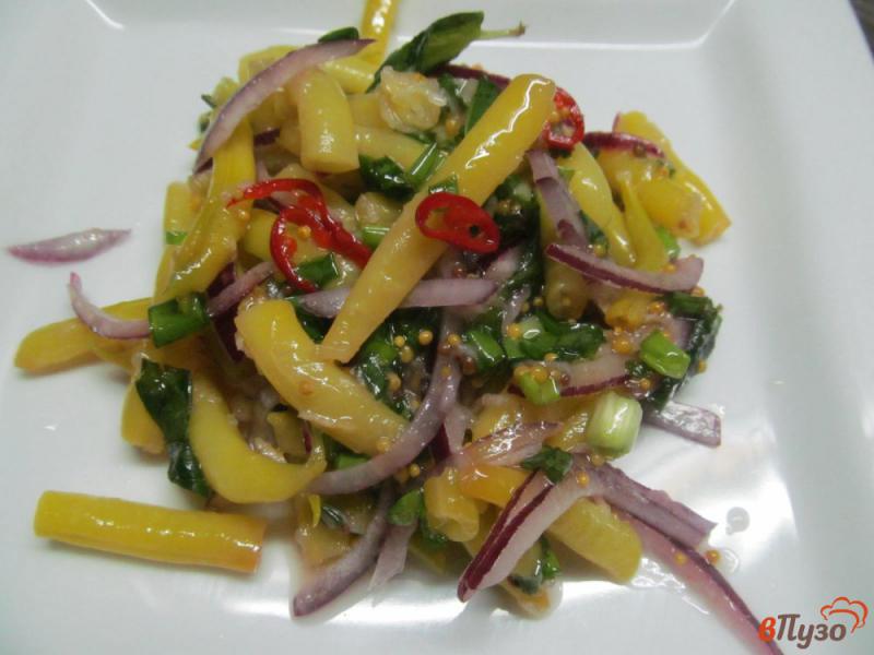 Фото приготовление рецепта: Салат из стручковой фасоли шаг №4