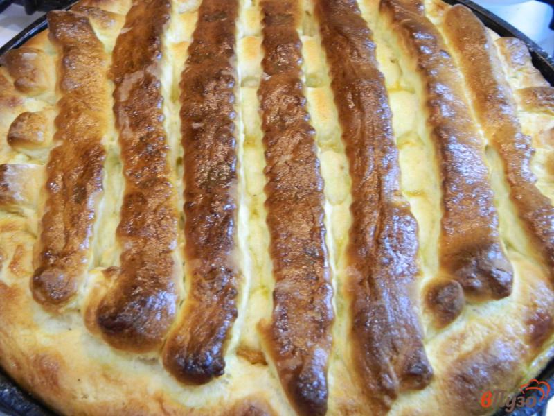 Фото приготовление рецепта: Дрожжевой пирог с абрикосовым вареньем шаг №9