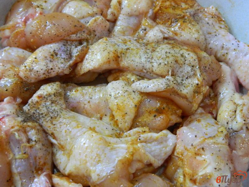 Фото приготовление рецепта: Крылышки со специями и французской горчицей шаг №2