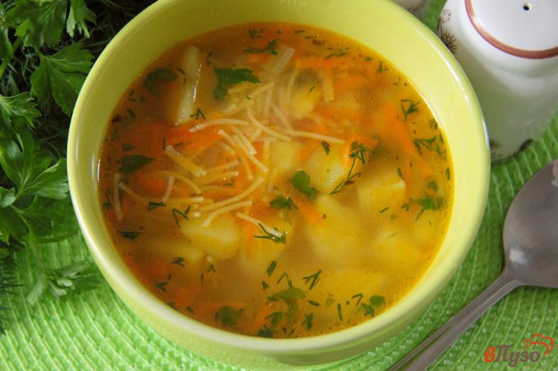 Фото приготовление рецепта: Постный суп с вермишелью шаг №8