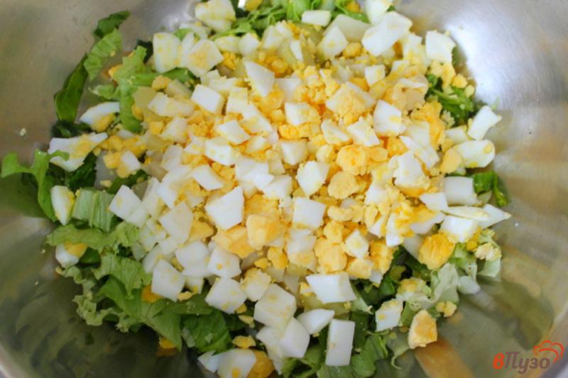 Фото приготовление рецепта: Салат с картофелем, яйцом и колбасой шаг №3