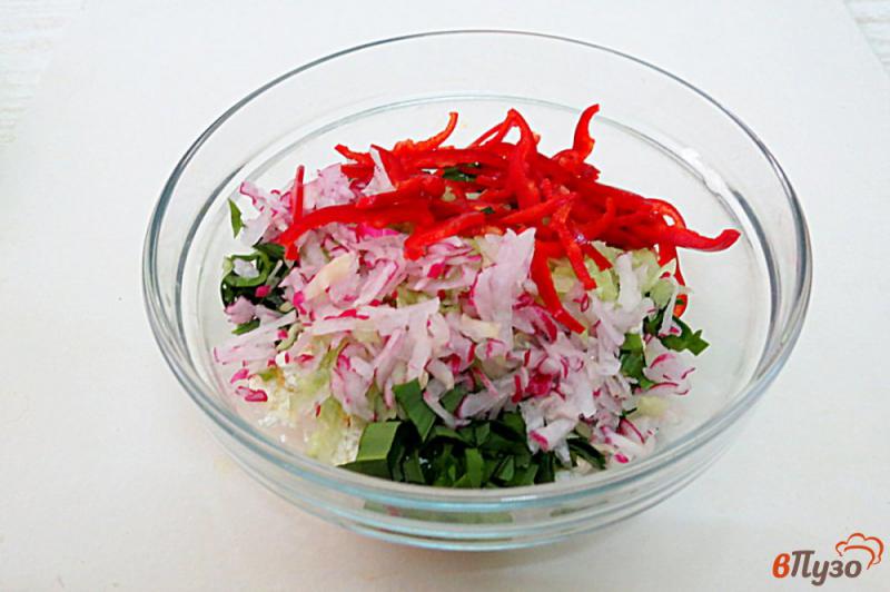 Фото приготовление рецепта: Салат из овощей и творога шаг №8