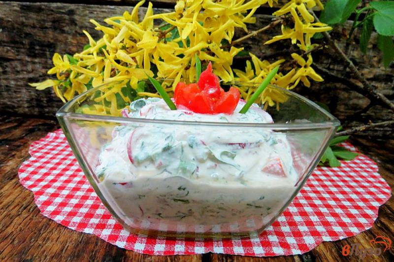 Фото приготовление рецепта: Салат из овощей и творога шаг №11