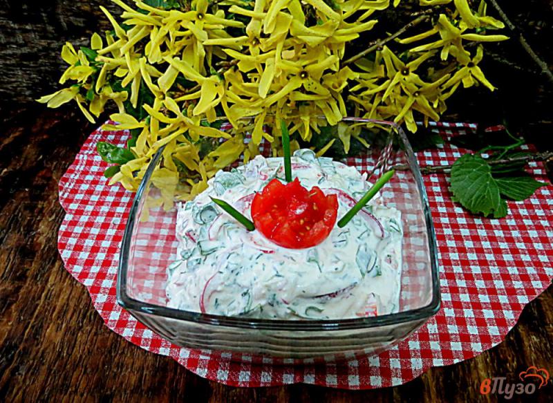 Фото приготовление рецепта: Салат из овощей и творога шаг №12