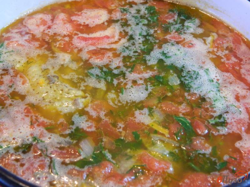 Фото приготовление рецепта: Картофельный суп с домашней тушенкой и помидорами шаг №6