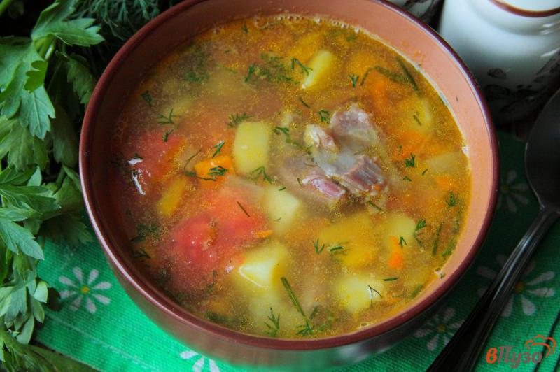 Фото приготовление рецепта: Гороховый суп с запеченными овощами шаг №11