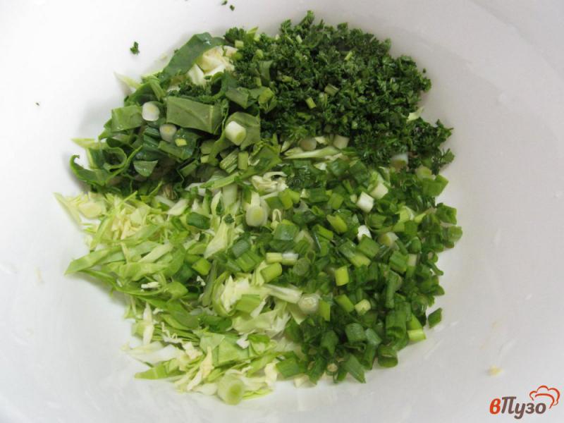 Фото приготовление рецепта: Салат из молодой капусты с помидором и каперсами шаг №2