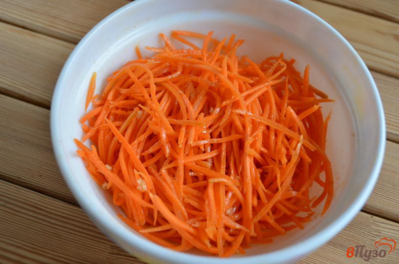 Фото приготовление рецепта: Морковь по-корейски «Любимый рецепт» шаг №9