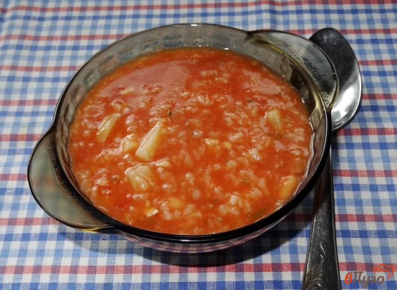 Фото приготовление рецепта: Фасолевый суп с рисом шаг №10