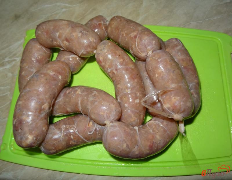 Фото приготовление рецепта: Домашние курино-говяжьи колбаски шаг №8