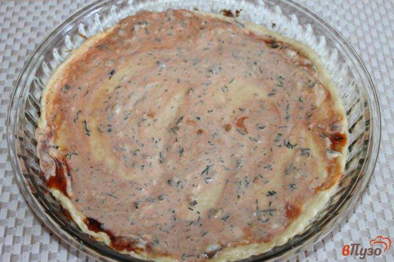 Фото приготовление рецепта: Пицца с баклажанами, перцем и свининой шаг №3
