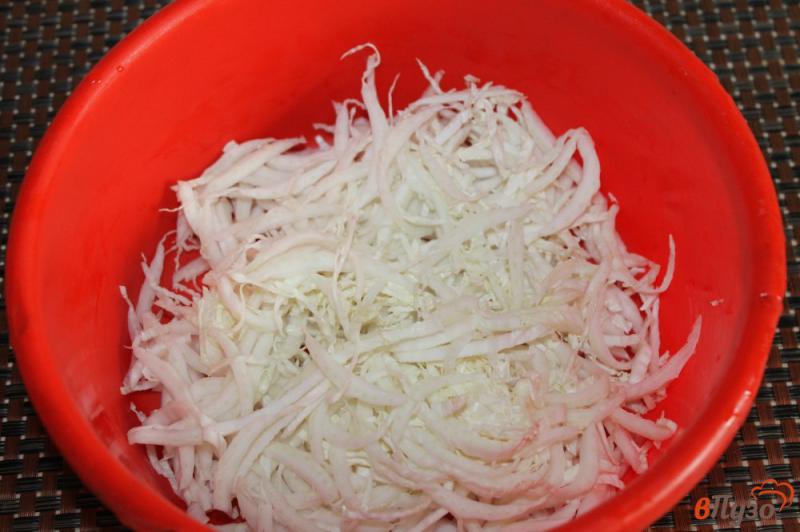 Фото приготовление рецепта: Салат из пекинской капусты с редиской, зеленью и огурцом шаг №1