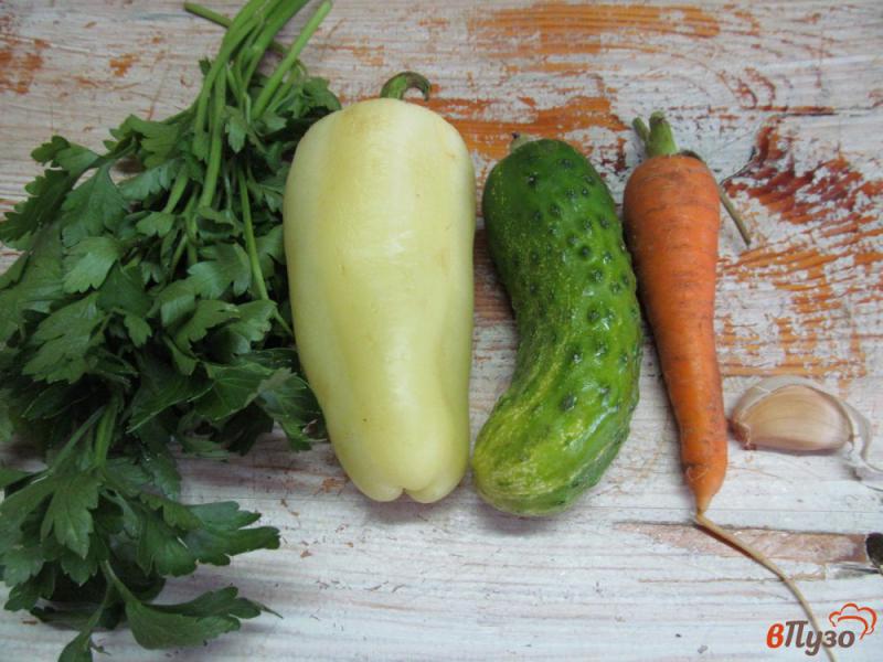 Фото приготовление рецепта: Салат из баклажана с морковью и огурцом шаг №2
