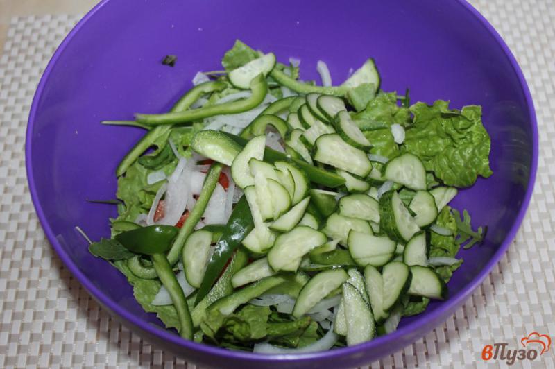 Фото приготовление рецепта: Свежий дачный салат шаг №4