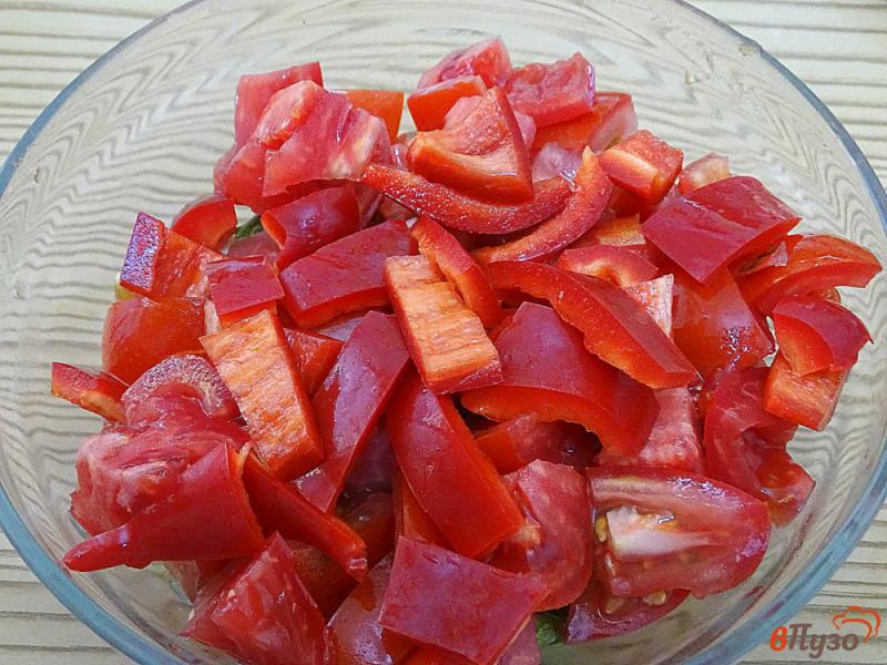 Фото приготовление рецепта: Греческий салат с брынзой шаг №4