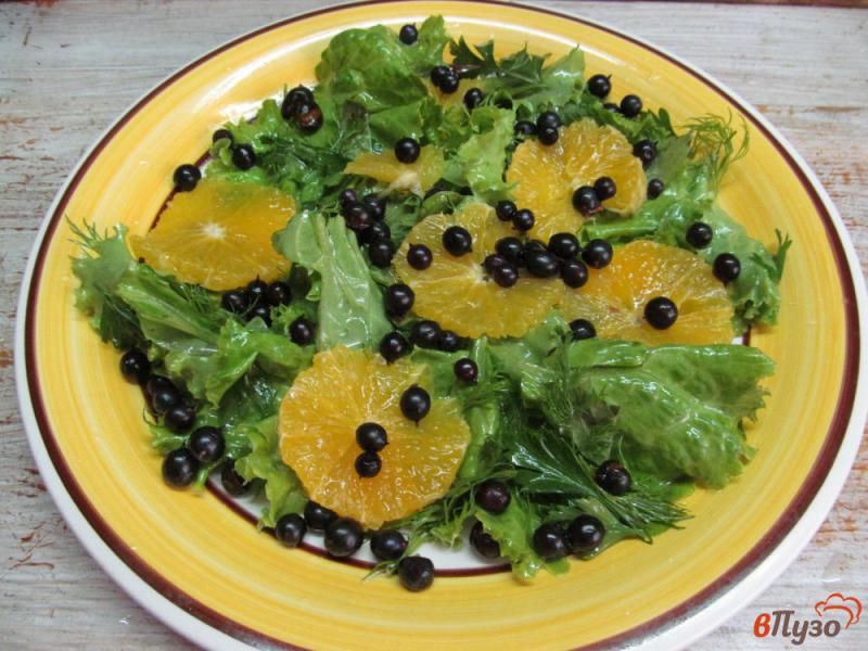 Фото приготовление рецепта: Салат из зелени с апельсином шаг №3