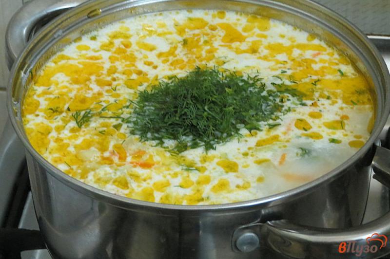 Фото приготовление рецепта: Суп со спаржевой фасолью, горошком и сливками шаг №10