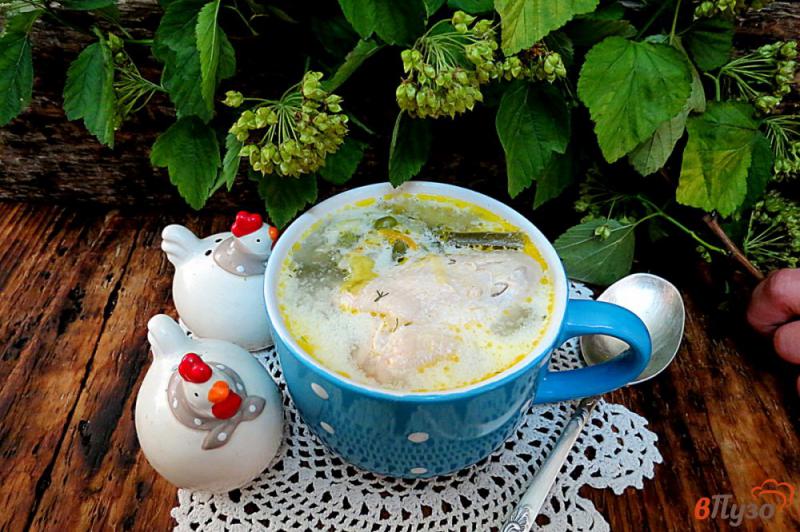 Фото приготовление рецепта: Суп со спаржевой фасолью, горошком и сливками шаг №11
