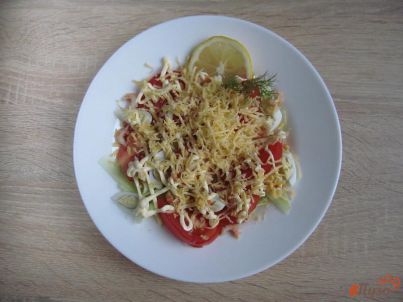 Фото приготовление рецепта: Салат с креветками и овощами шаг №5