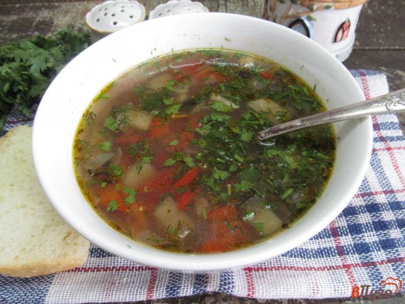 Фото приготовление рецепта: Суп из баклажана с овощами шаг №8