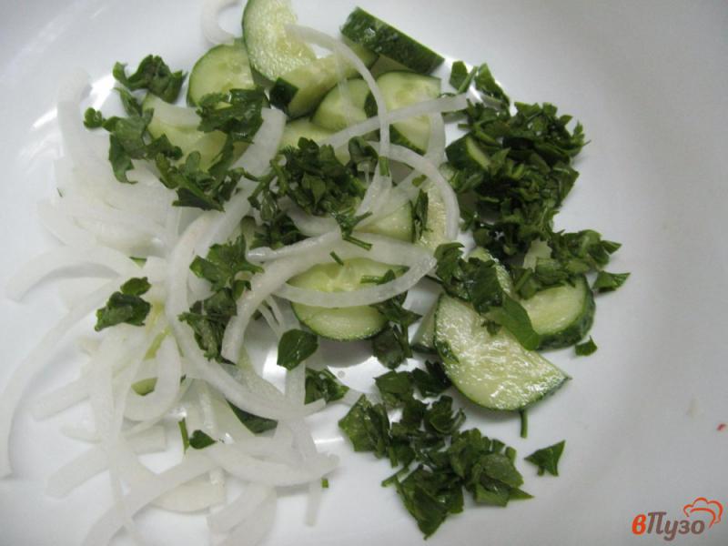 Фото приготовление рецепта: Овощной салат под соусом из печеного перца шаг №4