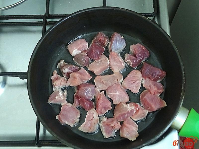 Фото приготовление рецепта: Жаркое со свининой сладким болгарским перцем и помидорами шаг №3