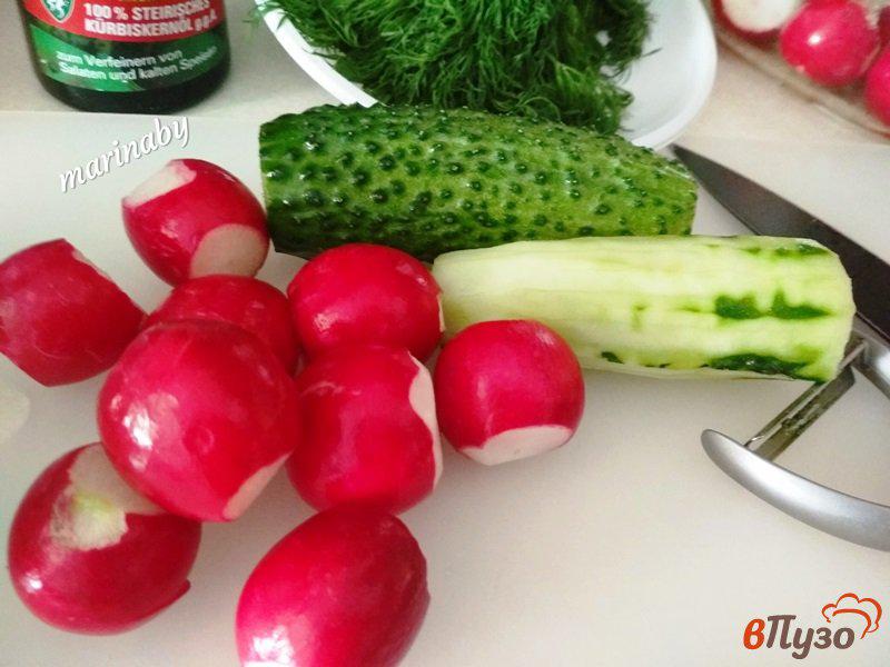 Фото приготовление рецепта: Салат из редиса с огурцом шаг №1