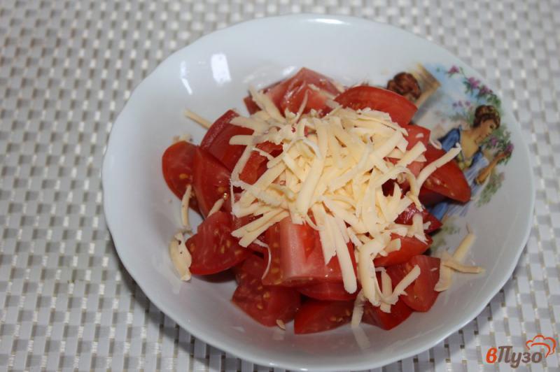 Фото приготовление рецепта: Салат из помидоров с сыром и сметаной шаг №2