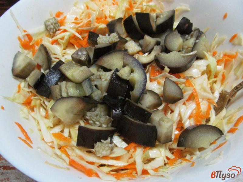 Фото приготовление рецепта: Салат из капусты с баклажаном шаг №9
